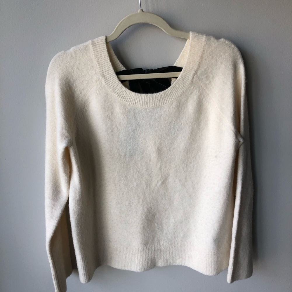 J. Crew Velvet Bow Back Sweater